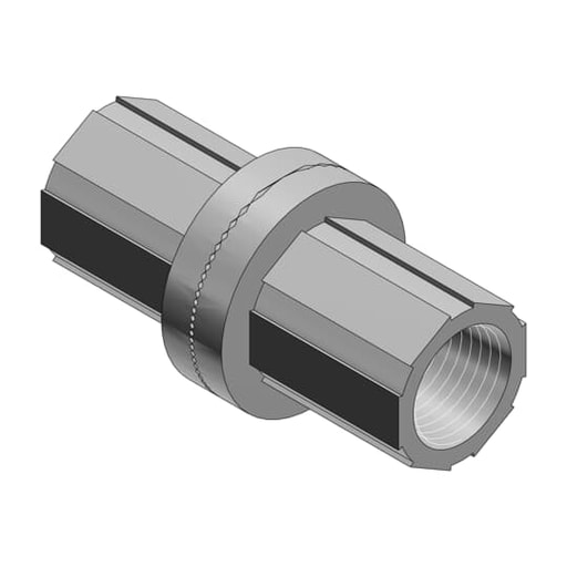 Thomas & Betts Co - Thomas & Betts H050TBF 1/2" Thru Bulkhead Fitting, Insulated Throat, Nitrile Sealing Ring, Zinc. Nipple Nut not Included