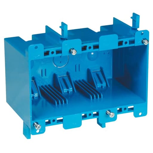 Thomas & Betts Co - Carlon B355R 3-Gang PVC Old Work Box w/ Mounting Ears & Swing Clamps, 55 cu.in.