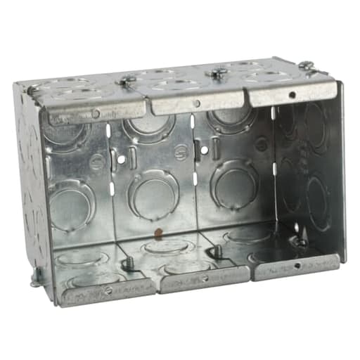 Thomas & Betts Co - Steel City GW-335-G 3-3/4" x 5-9/16" Gangable Masonry Box, 3-1/2" Deep, 1/2" & 3/4" KO's, Steel, 71.0"³