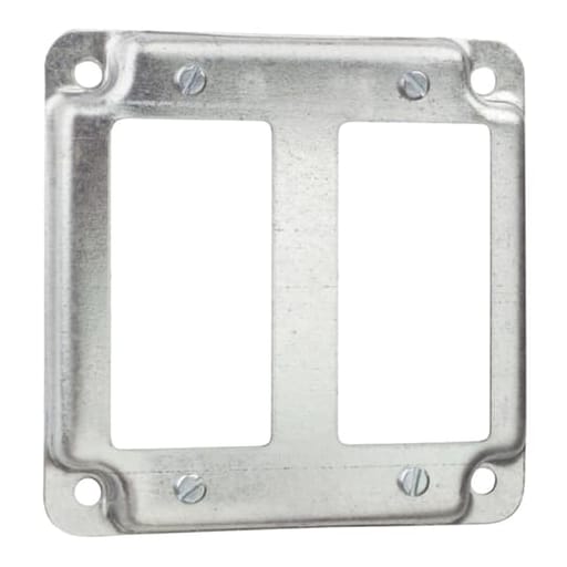 Thomas & Betts Co - Steel City RS17-CC 4" Steel Square Surface Cover, (2) GFI Receptacles, 1/2" Deep, Steel