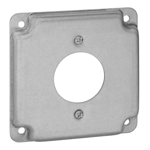 Thomas & Betts Co - Steel City RS4 4" Square Surface Cover, 1-19/32" Twist-Lock Single Receptacle, 1/2" Deep, Steel