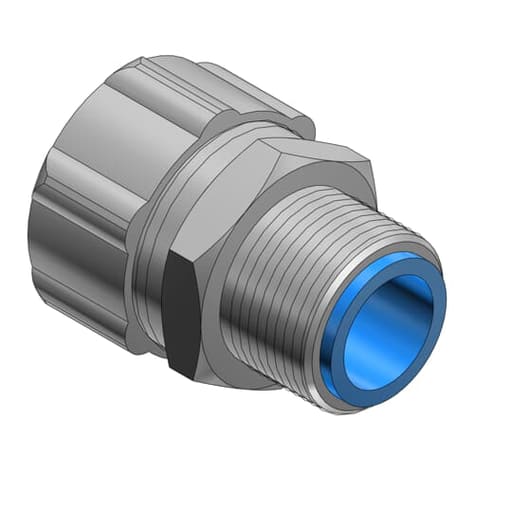 Thomas & Betts Co - Thomas & Betts 7367 PG Metric Thread Liquidtight Straight Connector, Nylon-Insulated, 1-1/2" Flex Conduit, PG42 Metric Thread