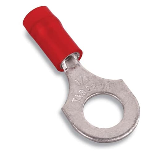 Thomas & Betts Co - Thomas & Betts RA18-516 5/16 Inch Bolt Hole 22-16 AWG Wire Range Red Insulated Nylon Ring Terminal