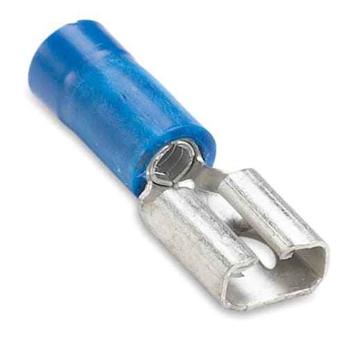 Thomas & Betts Co - Thomas & Betts 14RB-250F 16 to 14 AWG Blue Electrotinned Brass Vinyl Insulated Female Disconnect