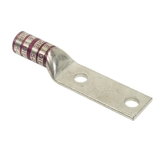 Thomas & Betts Co - Thomas & Betts 54866BE Copper 2-Hole Lug - Long Barrel - Purple - 4/0AWG, 1/2"bolt