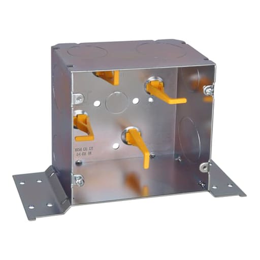 Thomas & Betts Co - Steel City 82181T-1-114-CV 5" Square Steel Telecommunication Box w/Bracket, 2-7/8" Deep, 64cu.in., 1/2", 1", 1-1/4" Knockouts