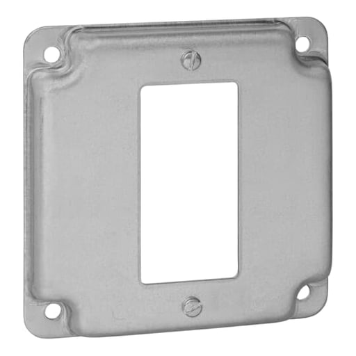 Thomas & Betts Co - Steel City RS16-CC 4" Steel Square Surface Cover, GFCI Receptacle, 1/2" Deep, Steel