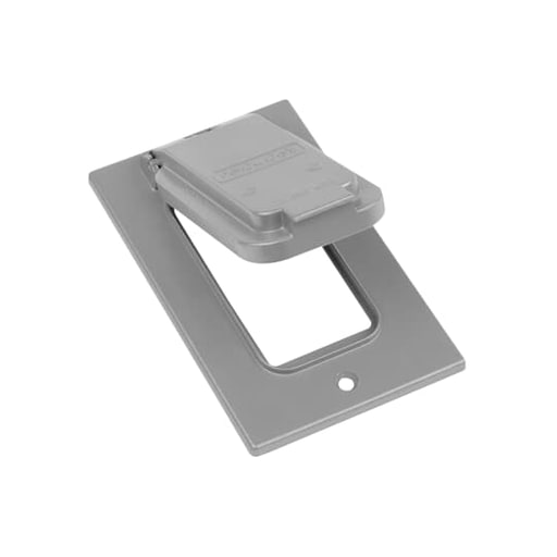Thomas & Betts Co - Red Dot CCGV-L Silver Die-Cast Aluminum 1-Gang GFCI Receptacle Weatherproof Device Box Cover