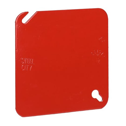 Thomas & Betts Co - Steel City 52-C-1RD 4 Inch Square Flat Red Cover