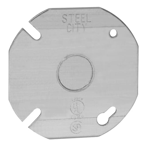 Thomas & Betts Co - Steel City 24-C-6 3-1/2" Round/Octagon Box Cover, Flat w/ 1/2" Knockout, Steel