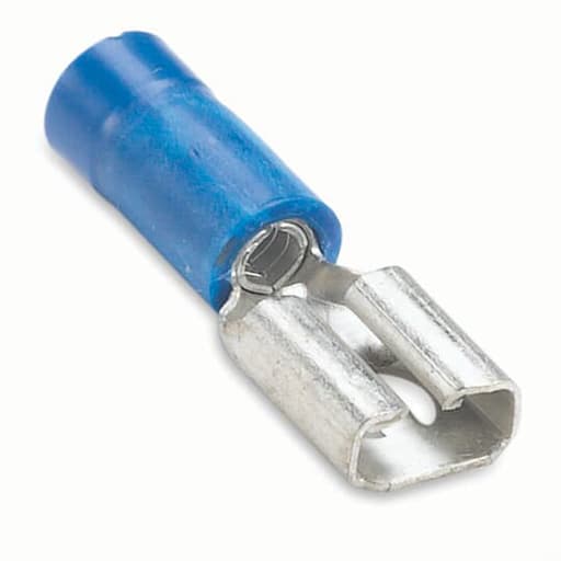 Thomas & Betts Co - Thomas & Betts RBD1827 16-14 AWG Wire Range .85 Inch Length .187 Inch Tab Size Insulated Vinyl Female Disconnect
