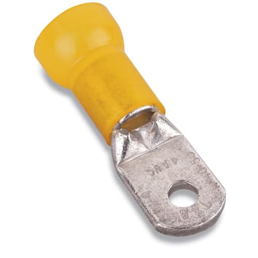 Thomas & Betts Co - Thomas & Betts RF717 1/4 Inch Length 4 AWG Wire Range Yellow Insulated Nylon Ring Terminal