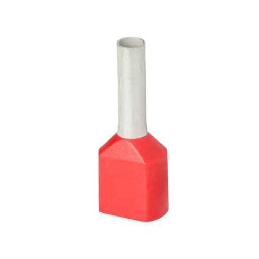 Thomas & Betts Co - Thomas & Betts F8003 Insulated Twin Ferrule - 2x #17, .591", Red (500/Pkg)