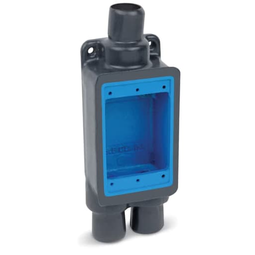 Thomas & Betts Co - Ocal FDCC2-G 3/4" 1-Gang PVC-Coated FDCC Feed-Thru Box, Deep - Gray