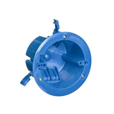 Thomas & Betts Co - Thomas & Betts B618R-UPC 4-1/4" Round Non-Metallic Old Work Box with 3 Zip-Mount Retainers, 18 cu. in.