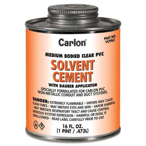 Thomas & Betts Co - Carlon VC9962 PVC Medium-Bodied Clear Cement, 1-Quart