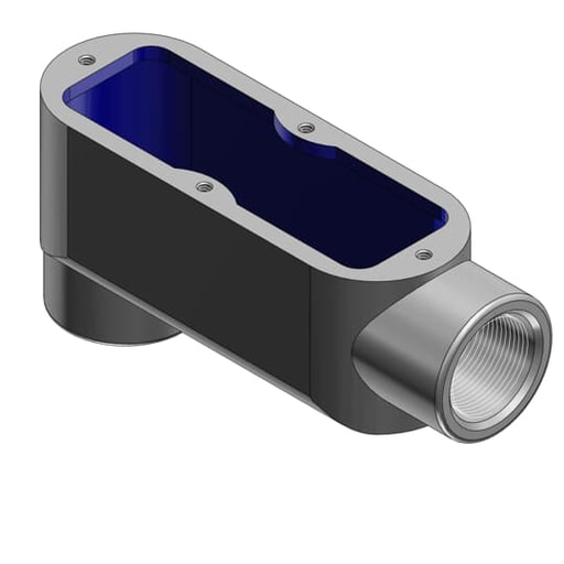 Thomas & Betts Co - Thomas & Betts LB58 2-1/2" LB-Shape Conduit Body w/ BlueKote® Internal Coating, Form-8