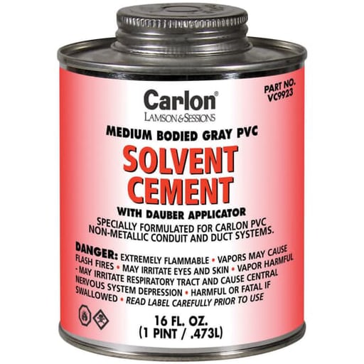 Thomas & Betts Co - Carlon VC9923 PVC Medium-Bodied Gray Cement, 1-Pint