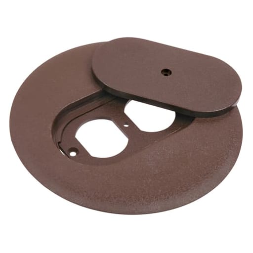 Thomas & Betts Co - Steel City P68DRCBRN Carpet Plate / Cover, Flush Service Floor Box, 6" Dia. PolyCarbonate, for Duplex Receptacle - Brown