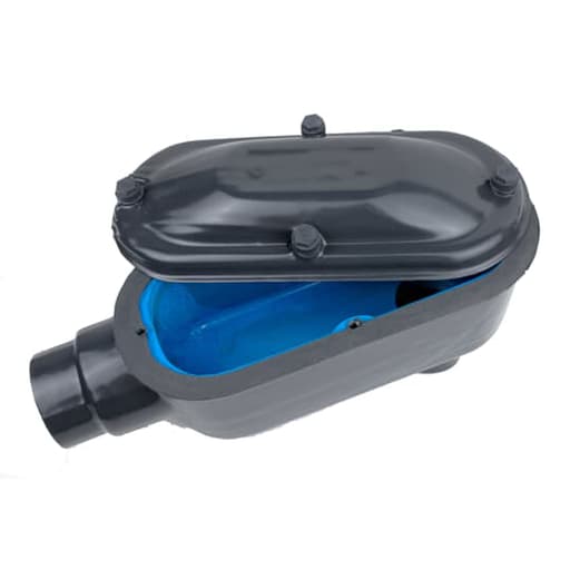 Thomas & Betts Co - Ocal LB108-G 4" PVC-Coated Ocal-Blue® LB-Style Conduit Body, Form-8 - Gray