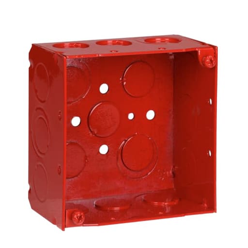 Thomas & Betts Co - Steel City 52171 1234RD 2-1/8 Inch Deep 4 Inch Side Square Red Box