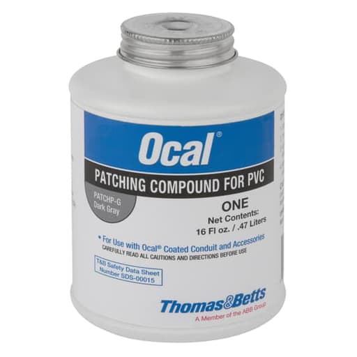 Ocal / Thomas & Betts - Ocal PATCHP-G Touch-Up Compound, 1pint Brush Cap Can - Dark Gray