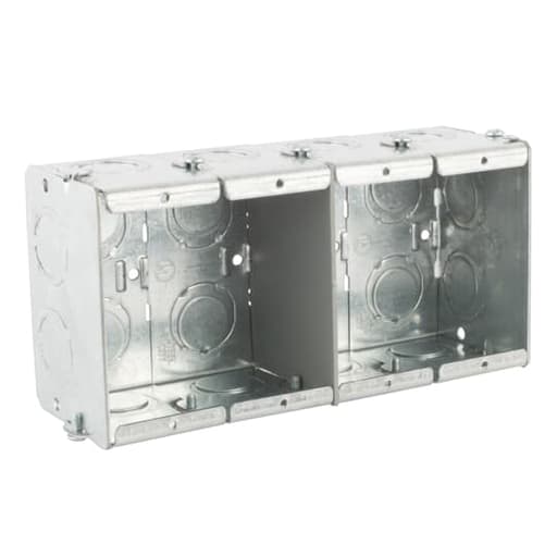Thomas & Betts Co - Steel City GW-425-G 3-3/4" x 7-3/8" Gangable Masonry Box, 2-1/2" Deep, 1/2" & 3/4" KO's, Steel, 64.0"³