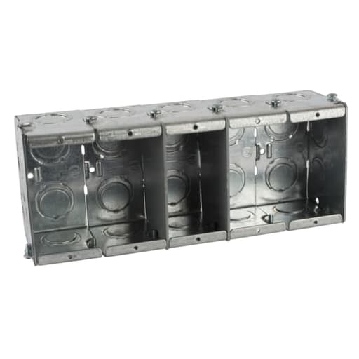 Thomas & Betts Co - Steel City GW-525-G 3-3/4" x 9-3/16" Gangable Masonry Box, 2-1/2" Deep, 1/2" & 3/4" KO's, Steel, 79.0"³