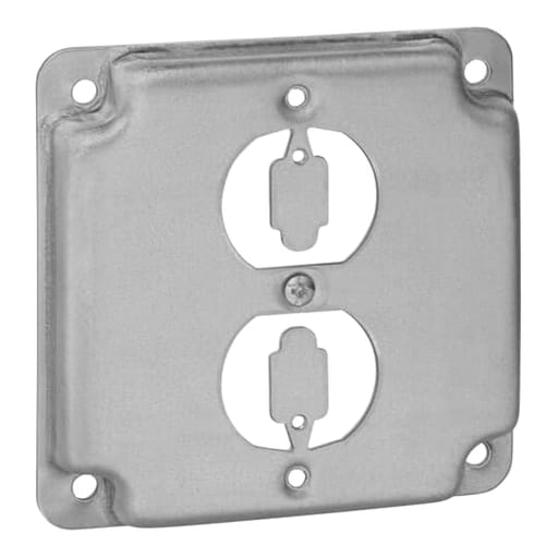 Thomas & Betts Co - Steel City RS12 4" Steel Square Surface Cover, Duplex Receptacle, 1/2" Deep, Steel