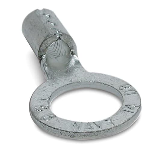 Thomas & Betts Co - Thomas & Betts D73 Non-Insulated Large Ring Terminal - #8, 3/8"bolt (200/Pkg)