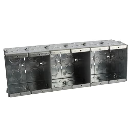 Thomas & Betts Co - Steel City GW-635-G 3-3/4" x 11" Gangable Masonry Box, 3-1/2" Deep, 1/2" & 3/4" KO's, Steel, 134.0"³