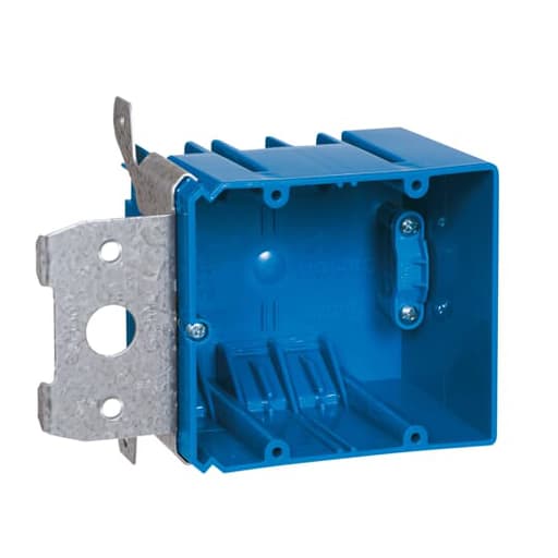 Thomas & Betts Co - Carlon B234ADJC 2-Gang PVC New Work Wall Box w/ Adjustable Bracket, 220V Knockout, 34 cu.in.