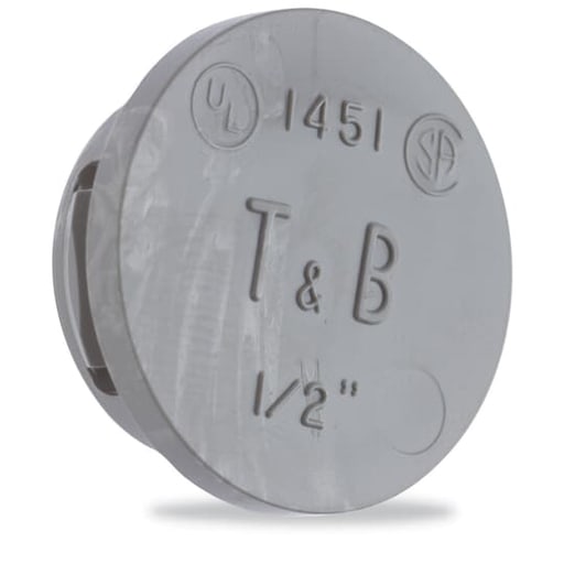 Thomas & Betts 1455 1-1/2" Knockout Plug, Thermoplastic