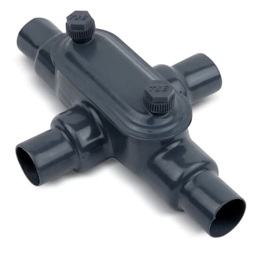Thomas & Betts Co - Ocal X38-4X-G 1" PVC-Coated Ocal-Blue® X-Style Conduit Body, Form-8 - Gray
