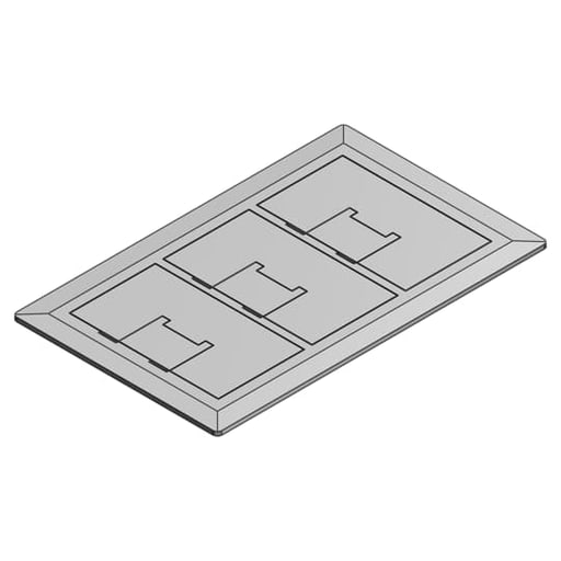 Thomas & Betts Co - Carlon E9763SS 3-Gang Floor Box Cover, Stainless Steel