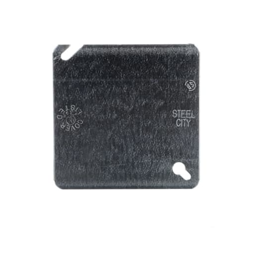 Thomas & Betts Co - Steel City 52C1 4" Steel Square Box Cover, Flat and Blank