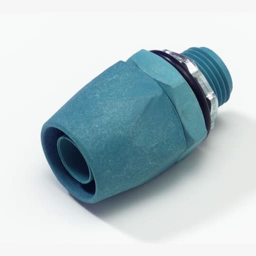 Thomas & Betts Co - Thomas & Betts 6302 1/2" Non-Metallic Type-A Liquidtight Connector w/ Captive Sealing O-Ring & Tapered Hub Thread