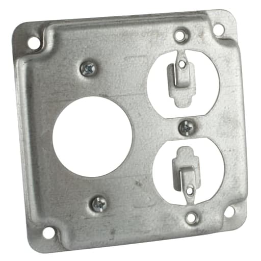 Thomas & Betts Co - Steel City RS-3 4" Square Surface Cover, Single Receptacle & Duplex Receptacle, 1/2" Deep, Steel