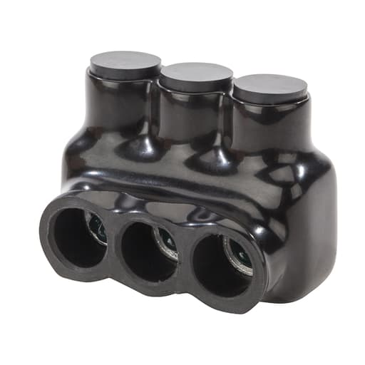 NSi - NSI IPL1/0-3 14 to 1/0 AWG Black Plastisol 3-Port 1-Side Entry Insulated Multi-Cable Connector Block