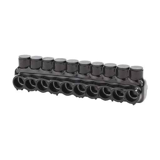 NSi - NSI IPLD3/0-10 6 to 3/0 AWG Black Plastisol 4-Port 2-Side Entry Insulated Multi-Cable Connector Block