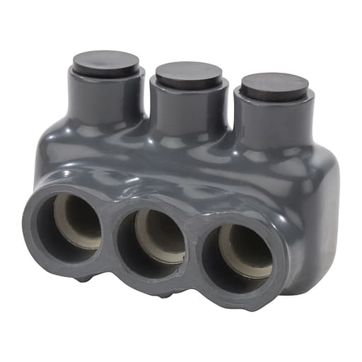 NSi - NSI IPLG3/0-3 4 to 3/0 AWG Gray Plastisol 3-Port 1-Side Entry Insulated Multi-Cable Connector