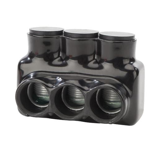 NSi - NSI IPL750-3 250 to 750 MCM Black Plastisol 3-Port 1-Side Entry Insulated Multi-Cable Connector Block