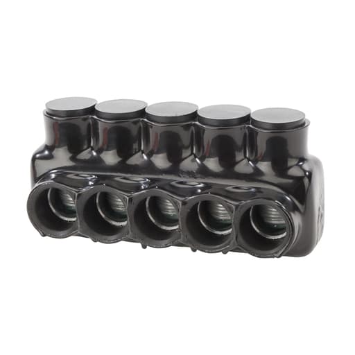 NSi - NSI IPLD600-5 6 AWG to 600 MCM Black Plastisol 5-Port 2-Side Entry Insulated Multi-Cable Connector Block