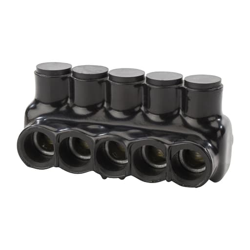 NSi - NSI IPLD350-5 6 AWG to 350 MCM Black Plastisol 5-Port 2-Side Entry Insulated Multi-Cable Connector Block