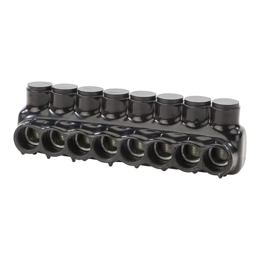NSi - NSI IPLD350-8 6 AWG to 350 MCM Black Plastisol 8-Port 2-Side Entry Insulated Multi-Cable Connector Block