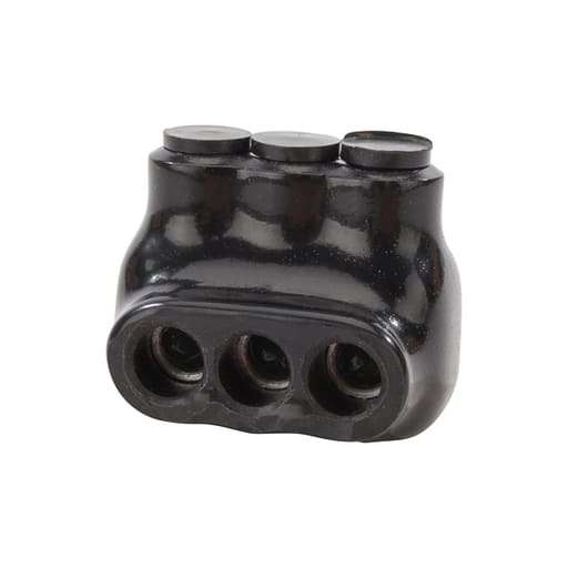 NSi - NSI IPL4-3 4 to 14 AWG Black Plastisol 3-Port 1-Side Entry Insulated Multi-Cable Connector Block