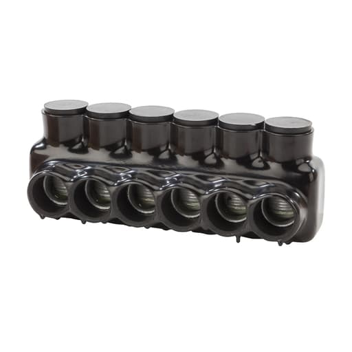 NSi - NSI IPLD600-6 6 AWG to 600 MCM Black Plastisol 6-Port 2-Side Entry Insulated Multi-Cable Connector Block