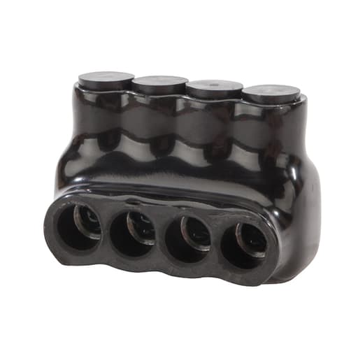 NSi - NSI IPL4-4 4 to 14 AWG Black Plastisol 4-Port 1-Side Entry Insulated Multi-Cable Connector Block
