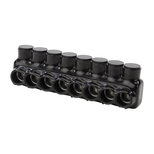 NSi - NSI IPL350-8 6 AWG to 350 MCM Black Plastisol 8-Port 1-Side Entry Insulated Multi-Cable Connector Block