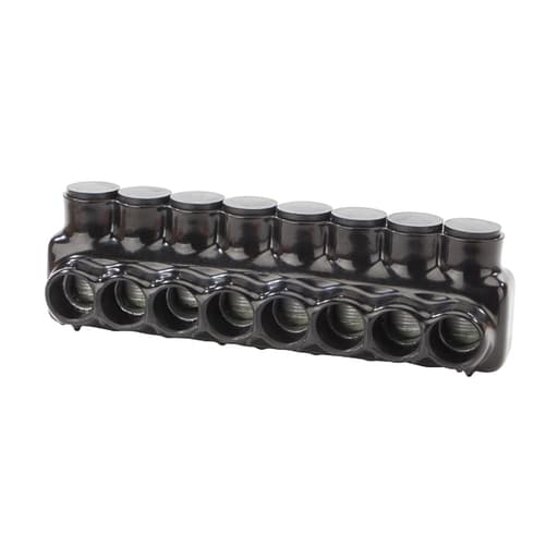 NSi - NSI IPL500-8 4 AWG to 500 MCM Black Plastisol 8-Port 1-Side Entry Insulated Multi-Cable Connector Block